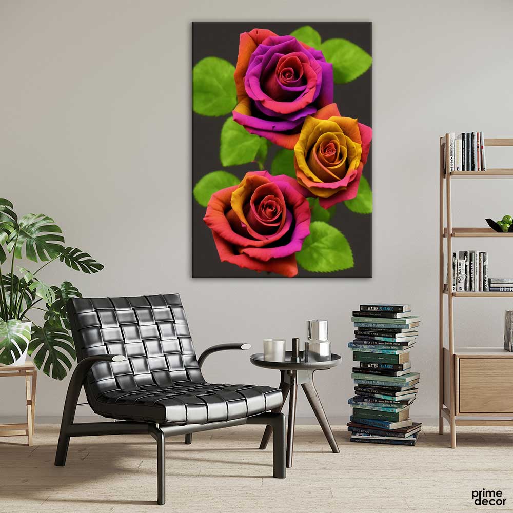 Colorful Flowers Portrait (Single Panel) Floral Wall Art On Sale - Prime Décor