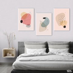 Minimal Hand Drawn Floral Collection (3 Panel) Abstract Wall Art On Sale - Prime Décor