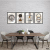 Gold & White Abstract on White Background (4 Panels) Abstract Wall Art