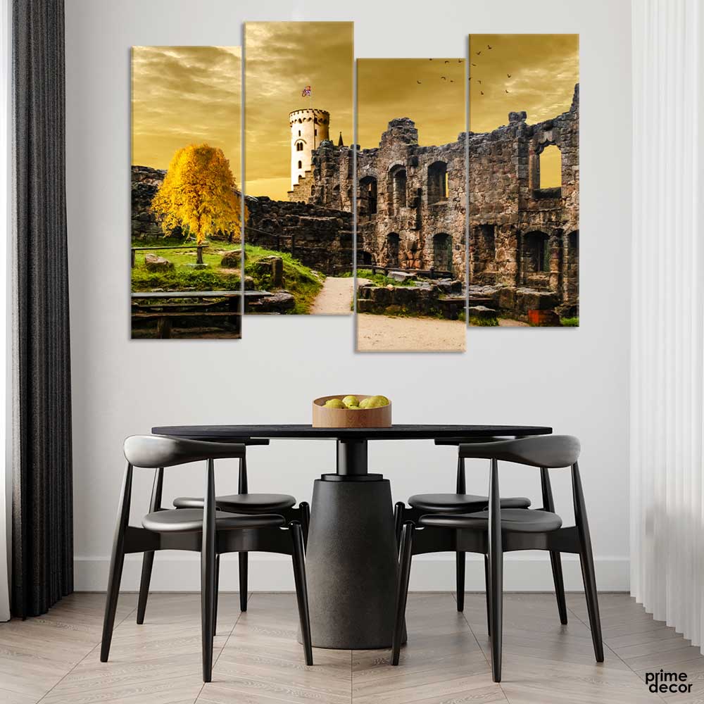 World of Castles (4 Panel) | Nature Wall Art - Prime Décor